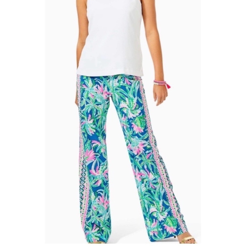 NEW Lilly Pulitzer Bal Harbour Palazzo Pants Wide Leg Medium $128 Sweet Escape